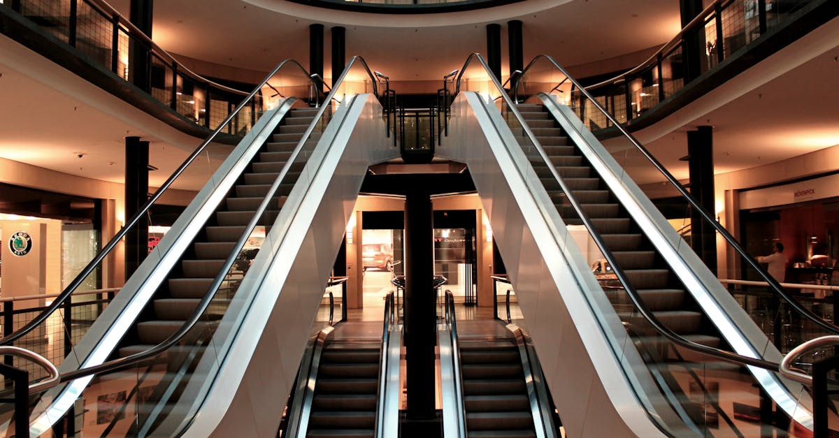 a close-up of escalators